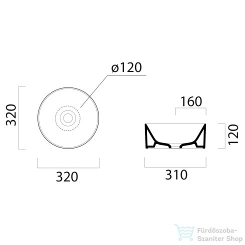 Sapho GSI KUBE X kerámiamosdó, átm.:32cm, matt fekete (943526)
