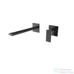   Bugnatese ATELIER falsík alatti mosdócsaptelep 21,5 cm-es kifolyóval,belső egységgel,click-clack leeresztővel,PVD fekete 9446SCPT