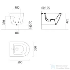 Sapho GSI KUBE X fali bidé, 36x50cm, matt fekete (9464126)