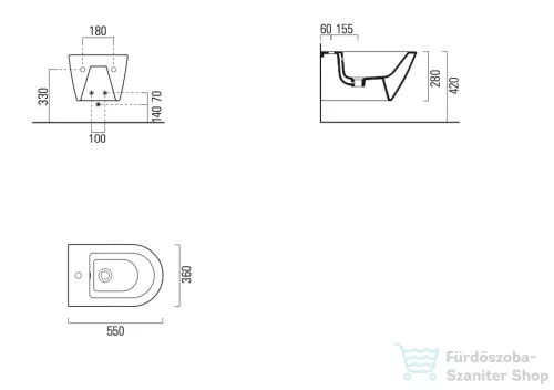 Sapho GSI KUBE X BIG fali bidé, 36x55cm (9465111)