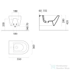 Sapho GSI KUBE X fali bidé, 36x55cm, matt fekete (9465126)