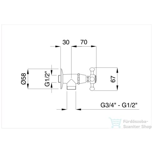 Bugnatese LADY Sarokszelep 1/2-3/8" csatlakozású króm színben 957