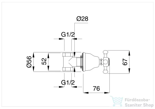 Bugnatese LADY csempeszelep 1/2" csatlakozással,Rame 960RA