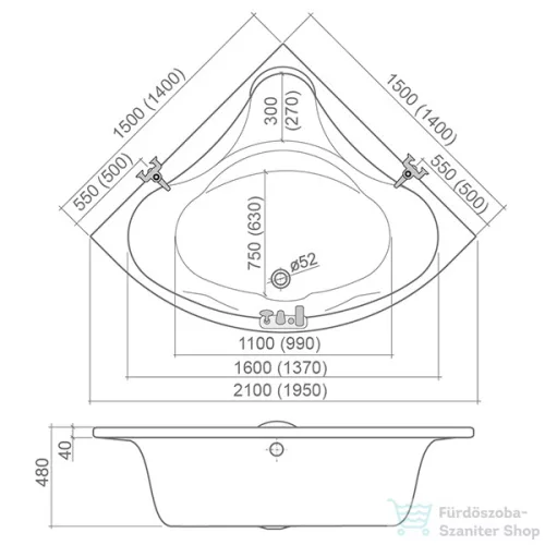 Roth Sabrina Neo 140x140 sarokkád