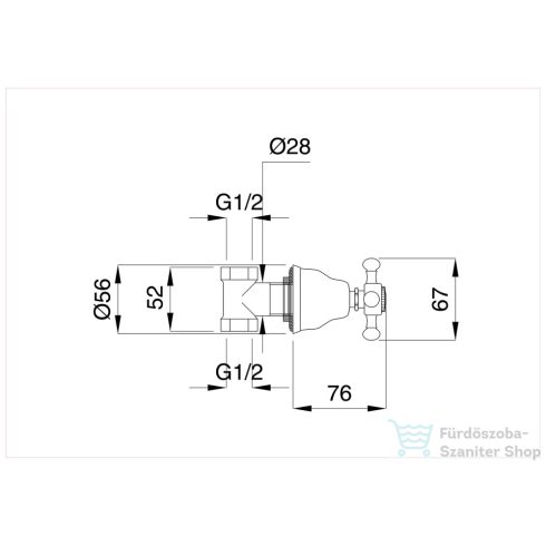 Bugnatese LADY csempeszelep 3/4" csatlakozással,Arany 962DO