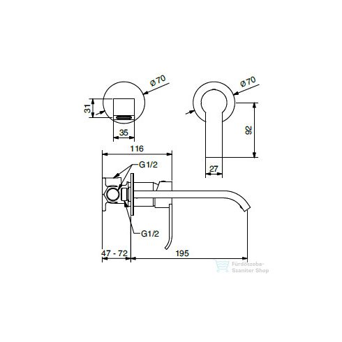 Bugnatese TESS falsík alatti mosdó csaptelep 19 cm-es kifolyóval leeresztő nélkül,belső egységgel,szálcsiszolt nikkel 9645NS