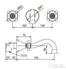 Bugnatese LADY falsík alatti mosdó csaptelep 19 cm-es kifolyóval,belső egységgel,leeresztő nélkül,Arany 965DO