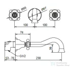 Bugnatese LADY falsík alatti mosdó csaptelep 23 cm-es kifolyóval,belső egységgel,click-clack leeresztővel,Bronz 969SCBR