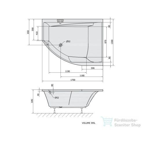 Sapho POLYSAN Tandem kád 170x130x50, jobb 97611