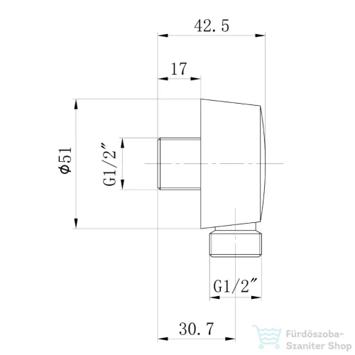 Sapho Kerek fali csatlakozó, bronz 9816