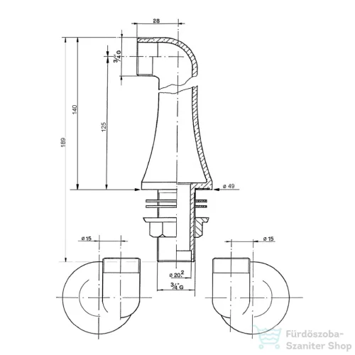 Sapho Kádperemre szerelhető csaptelep csatlakozó (pár), króm 9851