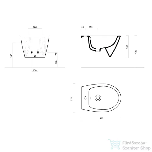 Sapho GSI MODO fali bidé 37x52cm, ExtraGlaze (9864111)