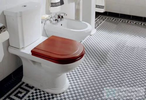 Villeroy & Boch Hommage soft close wc ülőke, tömör nyírfa,pácolt dió, fényes réz zsanérral 9926 61 00 ( 99266100 )