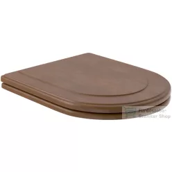   Villeroy & Boch Hommage soft close wc ülőke, tömör nyírfa,pácolt dió, fényes réz zsanérral 9926 K6 00 ( 9926K600 )