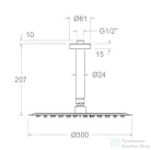RamonSoler HYDROTHERAPY 30 cm-es fejzuhany, mennyezeti zuhanykarral, szálcsiszolt réz 99H309916