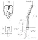 RamonSoler HYDROTHERAPY zuhanyszett gégecső csatlakozóval, szálcsiszolt réz 99H309928