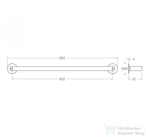 RamonSoler ERGOS 66,2 cm-es törölközőtartó, rozsdamentes acél 99Z306200