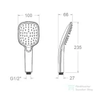RamonSoler HYDROTHERAPY 3 funkciós kézizuhany, króm/fehér 99Z306272