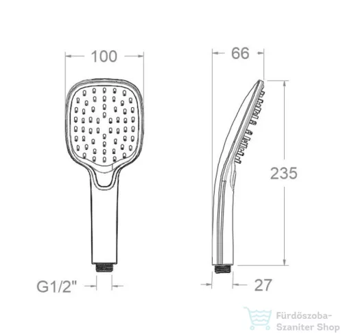 RamonSoler HYDROTHERAPY 3 funkciós kézizuhany, króm/fehér 99Z306272