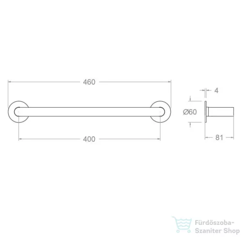 RamonSoler ERGOS 46 cm-es törölközőtartó, szálcsiszolt arany 99Z307451