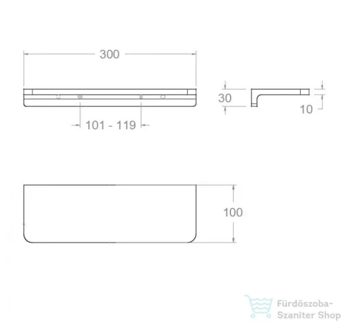 RamonSoler ERGOS 30 cm-es polc, rozsdamentes acél 99Z308824