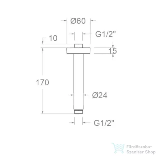 RamonSoler HYDROTHERAPY 17 cm-es mennyezeti zuhanykar, szálcsiszolt arany 99Z308993