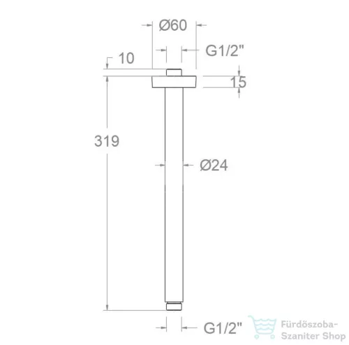 RamonSoler HYDROTHERAPY 30 cm-es mennyezeti zuhanykar, szálcsiszolt arany 99Z308998