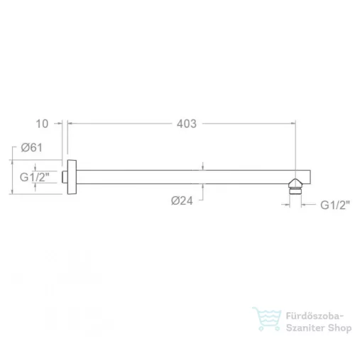 RamonSoler HYDROTHERAPY 40 cm-es fali zuhanykar, szálcsiszolt arany 99Z309003