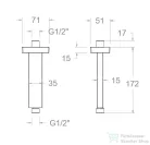 RamonSoler HYDROTHERAPY 15 cm-es mennyezeti zuhanykar, szálcsiszolt arany 99Z309007