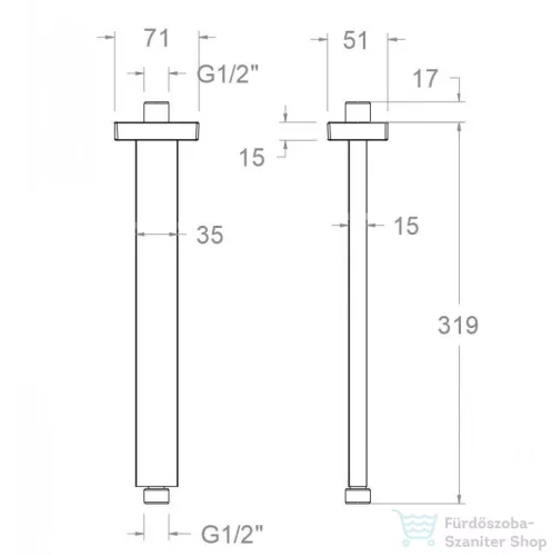 RamonSoler HYDROTHERAPY 30 cm-es mennyezeti zuhanykar, szálcsiszolt arany 99Z309011