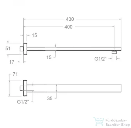 RamonSoler HYDROTHERAPY 40 cm-es fali zuhanykar, króm 99Z309014