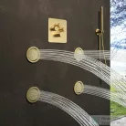 RamonSoler HYDROTHERAPY 11,9 cm-es, kerek oldalfúvóka, szálcsiszolt arany 99Z309142
