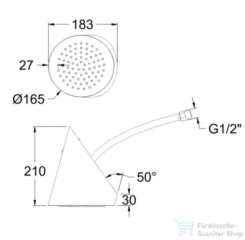 RamonSoler HYDROTHERAPY 16,5 cm-es fali fejzuhany, króm 99Z309180