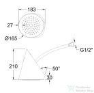 RamonSoler HYDROTHERAPY 16,5 cm-es fali fejzuhany, szálcsiszolt réz 99Z309183