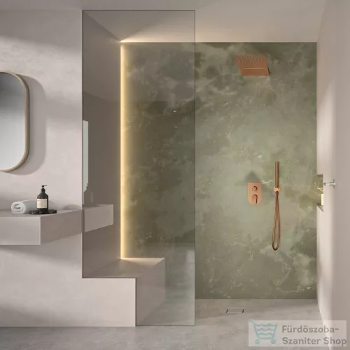 RamonSoler HYDROTHERAPY 55x23 cm-es, 2 funkciós fejzuhany, szálcsiszolt réz 99Z309186