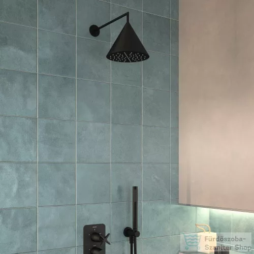 RamonSoler HYDROTHERAPY Artemisa 30 cm-es fejzuhany 30 cm-es zuhanykarral, matt fekete 99Z309213