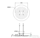 RamonSoler HYDROTHERAPY 45 cm-es mennyezeti fejzuhany, króm 99Z309550