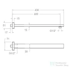 RamonSoler HYDROTHERAPY 40 cm-es fali zuhanykar, szálcsiszolt grafit 99Z309692
