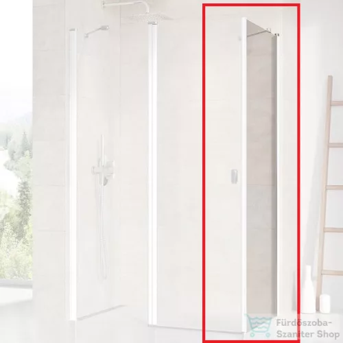 Ravak CHROME CPS-100 100 cm-es oldalfal CRV1 és CRV2 zuhanyajtóhoz,fehér+transparent 9QVA0100Z1