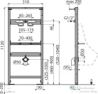 Alcaplast  A107/1120 Szerelőkeret piszoárhoz