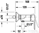 Duravit A.1 egykaros zuhanycsaptelep zuhanyszett nélkül, króm A14230000010