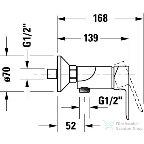 Duravit A.1 egykaros zuhanycsaptelep zuhanyszett nélkül, króm A14230000010
