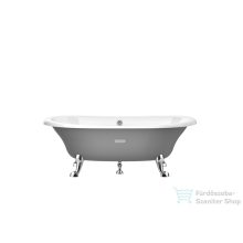   Roca Newcast 170x85 cm-es szabadon álló öntöttvas kád csúszásmentes aljjal,szürke/fehér A233650000