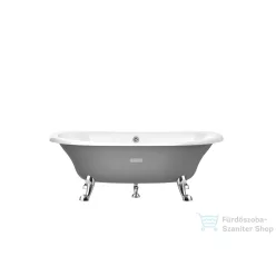  Roca Newcast 170x85 cm-es szabadon álló öntöttvas kád csúszásmentes aljjal,szürke/fehér A233650000