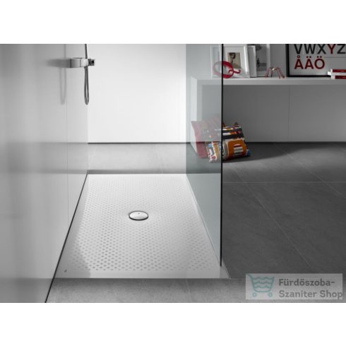 Roca In-Floor 140x80 cm-es acéllemez zuhanytálca csúszásgátló felülettel,szifonnal,fehér A2B4069007