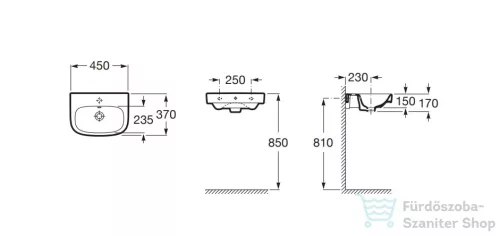 Roca Debba 45x37 mosdó 325997000