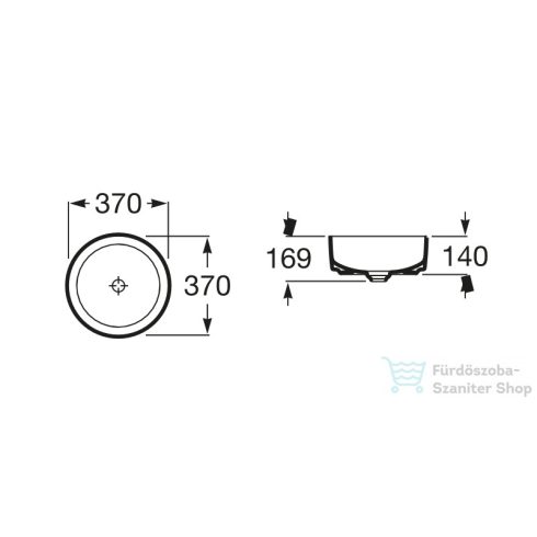 Roca Inspira 37x37x14 cm-es pultra ültethető porcelán mosdó,Pearl A327523630