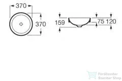 Roca Inspira 37x37x7,5 cm-es pultba építhető porcelán mosdó,matt fehér A32752R620