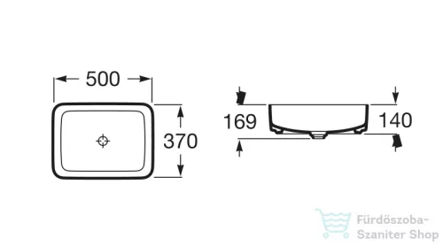 Roca Inspira 50x37x14 cm-es pultra ültethető porcelán mosdó,Coffee A327530660