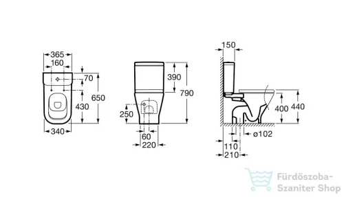 Roca The Gap alsós monoblokk WC 342478000